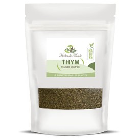 Herbes du Monde – Kräutertee aus getrockneten Thymianblättern – Tee aus Thymus vulgaris – Verdauungsaufguss – Tonikum und Antioxidans – kann auch Ihre Gerichte verfeinern – 1 Beutel mit 90 g