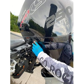 Gorilla Grip MAX Fingerless Gloves | Breathable Fingerless Work and Fishing Gloves with Ribbed Gripping Surface, Blue and Black, One Size Fits Most (25820-26)