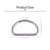 Swpeet S493 150Pcs 1inch Multi-Purpose Metal D Ring Semi-Circular D