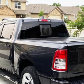 Rear Middle Window Mexican Flag Decals Stickers, Mexican Flag Decal for Truck Back Middle Window, Matte Black, Truck Exterior Accessories (Matte Black, for Sierra Silverado 2019-2022)