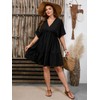 SOLY HUX Women's Plus Size V Neck Flowy Dresses Summer