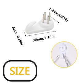 Ruidee 30 PCS Plastic Photo Frames Hooks 50mm Traceless Picture Hanger Hook Invisible Nail Wall Hooks for Hanging Artworks,Paintings,Home Decoration(30MM/SL)