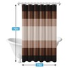 Nesphy Shower Curtain and Liner, Brown Striped 3 in 1