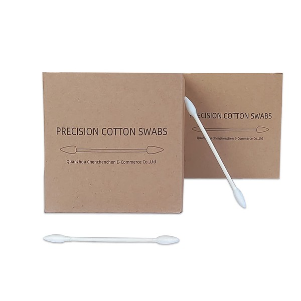 Double Precision tips cotton swabs with Paper Stick, Pointed Cotton
