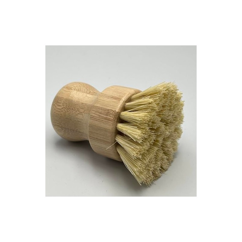 Bamboo Mini Scrub Brush Coconut Bristles Pot Brushes Dish ScrubberPlastic