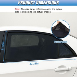 GAOLAOSY Car Rear Window Shade, Breathable Automotive Window Mesh Screen, Privacy Windshield Sunshade for Baby Family Pet, Stretch UV Protection Side Window Cover for Car, Truck, Camping (Rear)