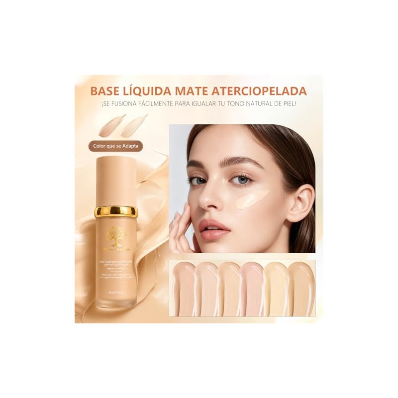WEUD Base de Maquillaje con Corrector 4 En 1, SPF