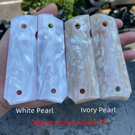 YEEYOUNG White Pearl Resin Acrylic Epoxy Resin Material Scales Blanks For Knife Handle Pistol Grips Shell Plate High Gloss Resin Blank Slabs DIY Tool - 2/Pack