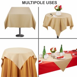Servietto Disposable Tablecloth for Square Or Round Table, [20-Pack] 55" x 55" Linen-Like Wood Paper Tablecovers for Dining Table, Tablecloth Overlay for Party, Wedding Or Event, Square