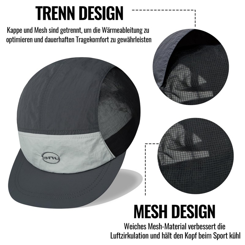 CLAPE 5 Panel Cap Short Brim Baseball Cap Flat Hat