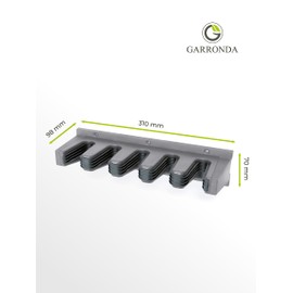 Garronda Tool Holder Wall Broom Holder Tool Holder Tool Holder Wall Mount for Garden, Garage and Tool Rows, with a Maximum Load 7 kg (Grey, 9 x 12.5 cm)