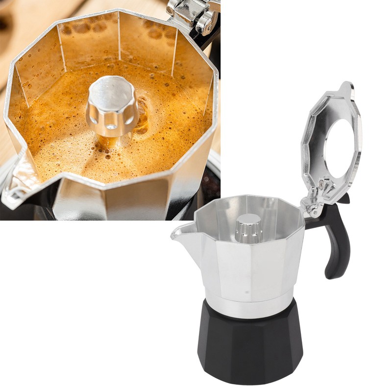 100ml Moka Pot Double Valve High Pressure Black Lower Pot