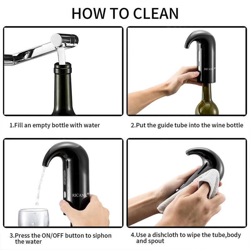 RICANK Electric Wine Aerator Pourer - Portable One-Touch Decanter and