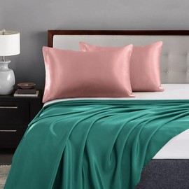 P Pothuiny 2-Piece Satin Pillowcases Queen Size Champagne Silky Satin Pillow Cases for Hair and Skin, Wrinkle Fade Resistant, Pillow Cover with Envelope Closure