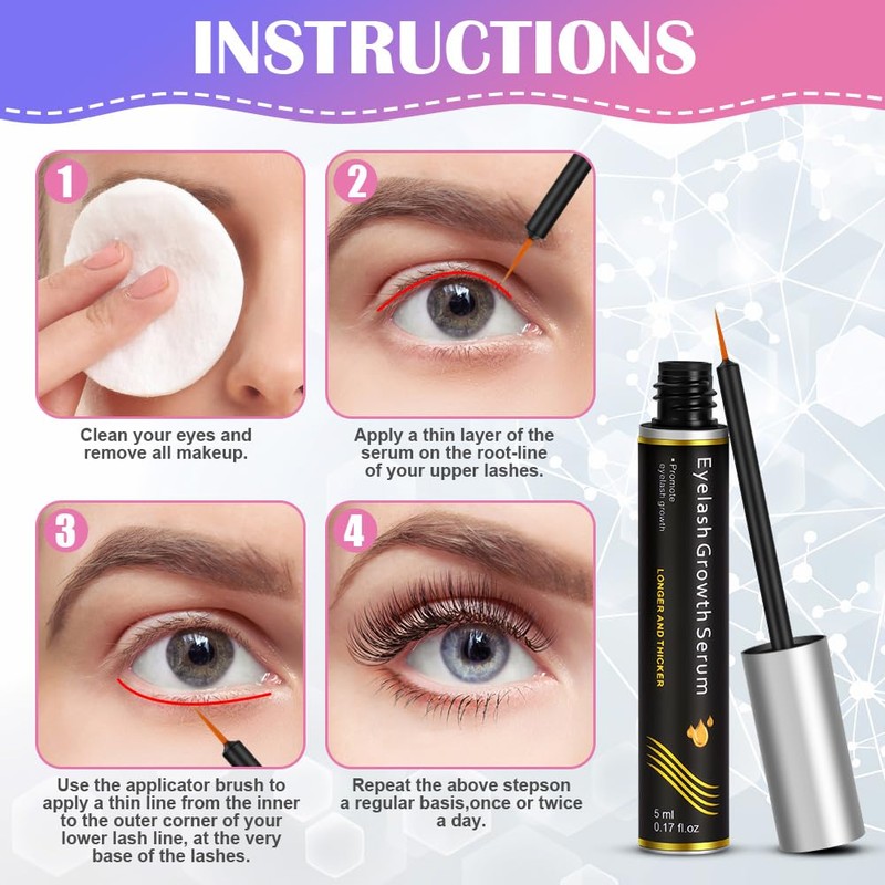LOPHE Eyelash Growth Serum, Eyelash Eyebrow Enhancer Serum for Thicker,