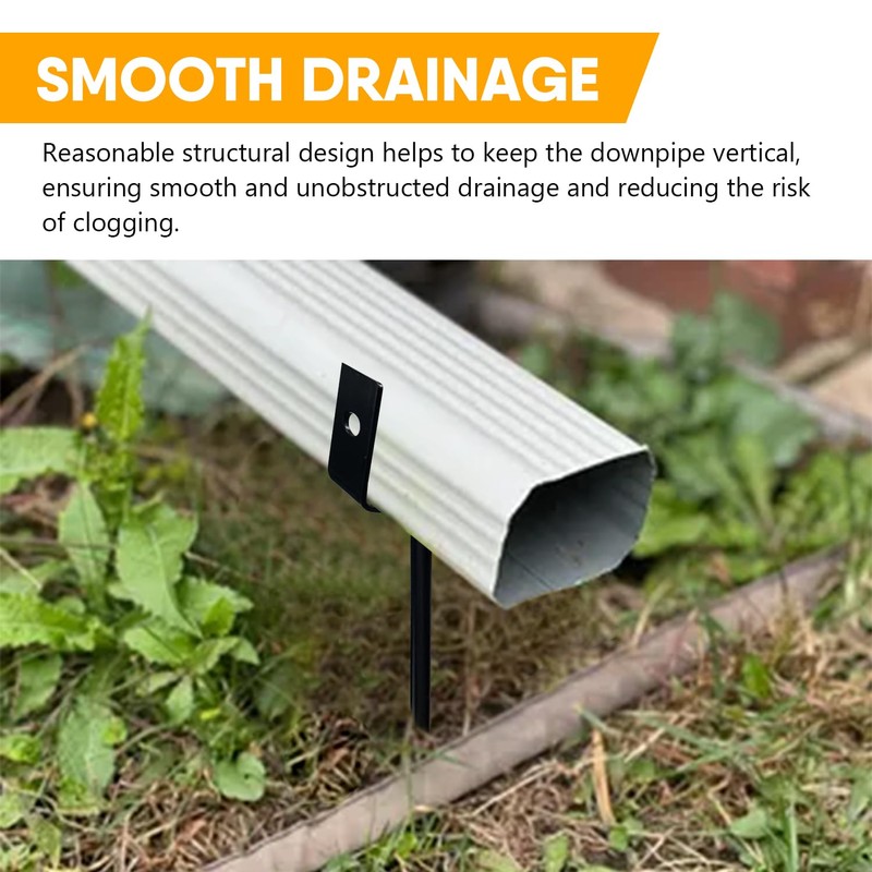 QZATTCAEN Rainwater Downspout Bracket - Heavy-Duty Galvanized Iron with Eco-Friendly
