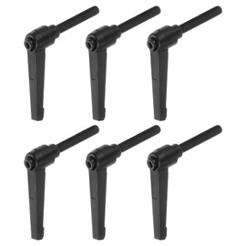 sourcing map 6pcs Adjustable Clamping Lever Handles M8 x 50mm Male Thread Bolt Knobs Rotating Screw Locking Quick Release Ratchet Push Button Handle, Black