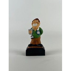 SilverTrophy: Runner-Up Trophy Figurine 2nd Place, First Loser, Second, Silver Medal, Number 2, Competitions, Tournaments Affordable Cheeky Figurine Gift Present Hand Painted 10.5cm Award Ornament