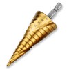 Step Drill, ONUEMP, Hexagonal, Spiral, Sharp, Titanium Coated Spiral, hssSteel
