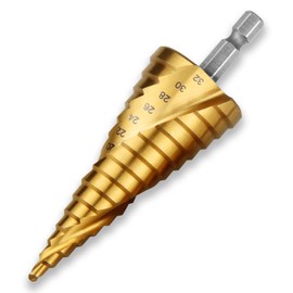 Step Drill, ONUEMP, Hexagonal, Spiral, Sharp, Titanium Coated Spiral, hssSteel Drill, Helix, Hexagonal Spiral, 0.1 - 1.3 inches (4 - 32 mm)