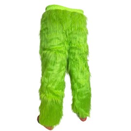 WPOZD Christmas Costume Green Furry Adult Pants,Green Funny Cosplay Costume Props for Christmas, Christmas Costume Green Pants For Adult(S/M(5.24-5.57ft))