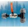 tee Junction Fitting with Metal Full Flow Valve for mdpe