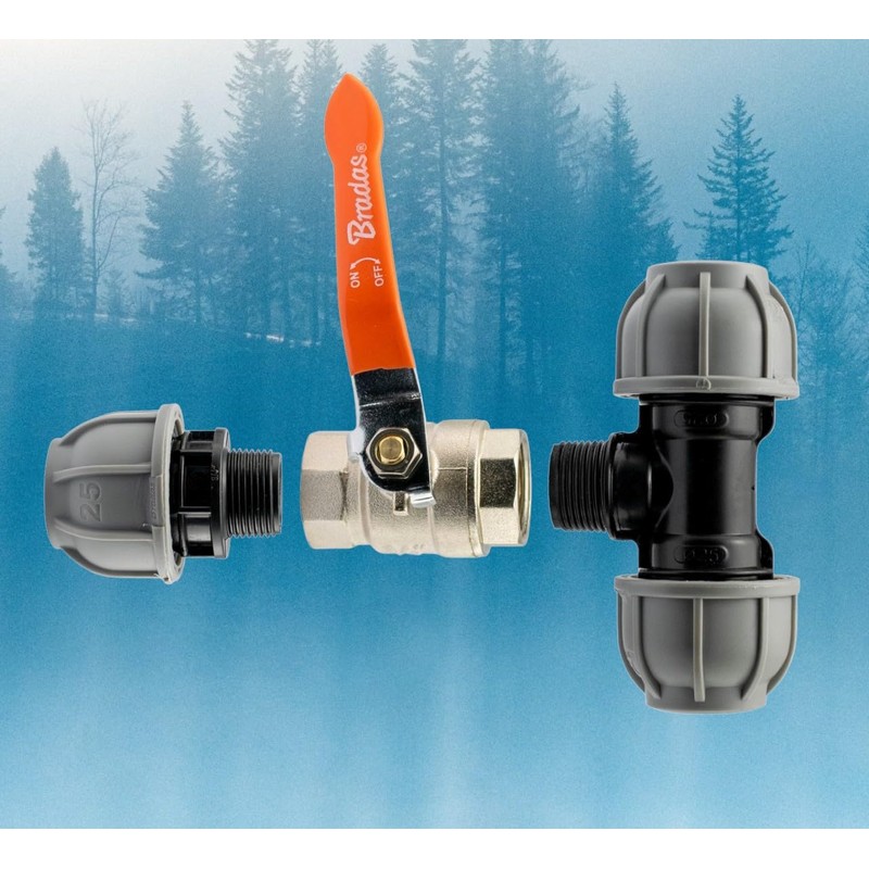 tee Junction Fitting with Metal Full Flow Valve for mdpe