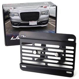iJDMTOY No Drill Front Grille Mesh Mount License Plate Relocator Kit Compatible with 2015-up Chrysler 300 LCI w/Diamond Shape Lower Bumper Grill Mesh/Insert