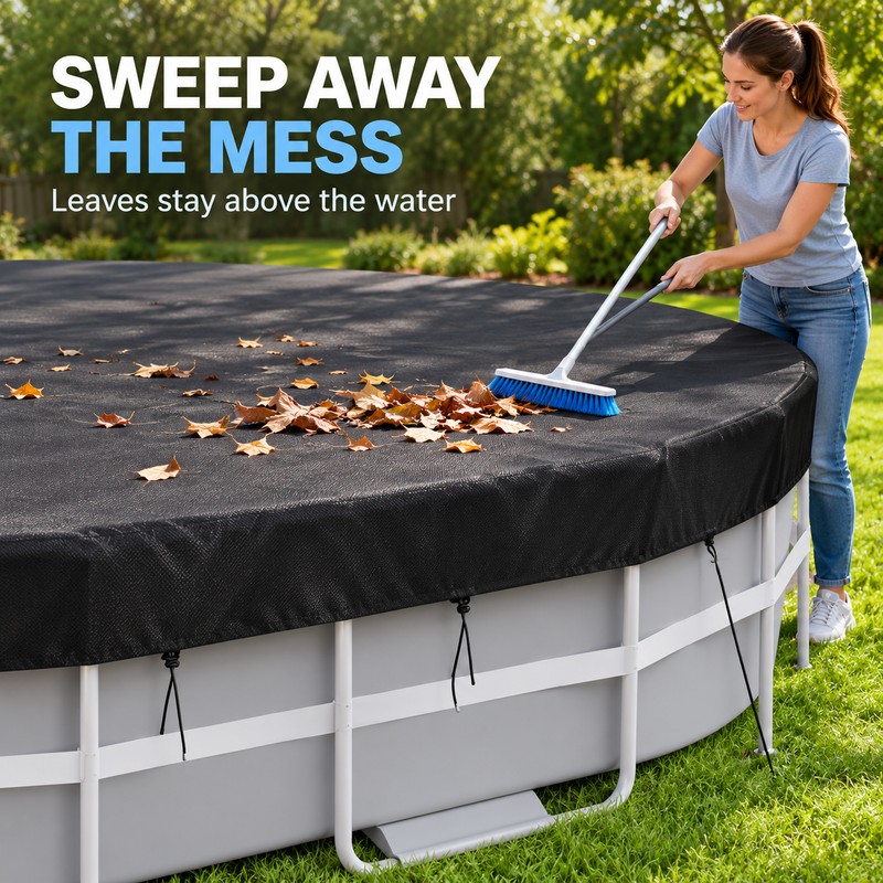 10 x 16 Ft Waterproof Above Ground Pool Cover, 210D