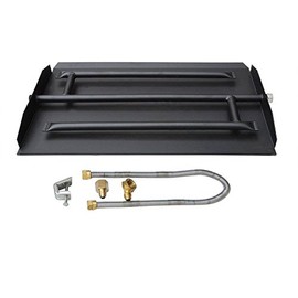 Stanbroil 22.5" Natural Gas Powder Coated Steel Fireplace Triple Flame Pan Burner Kit