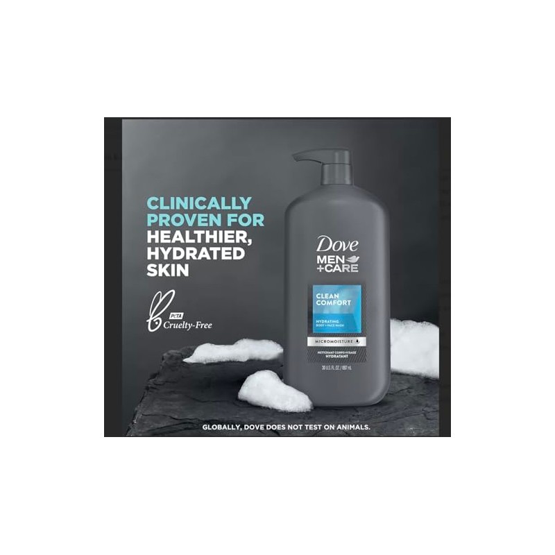 Dove- Gel de baño y ducha Men+Care Hydrating Clean Comfort