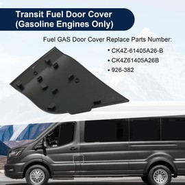 Fuel Door Cover Replacement for Ford Transit 150 250 350 350 HD 2015-2023 Black Painted Filler Door Cover Plastic Decorative Cover Replace 926-382 CK4Z-61405A26-B CK4Z61405A26B