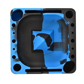 Pulsar Tap Tray Silicone Ashtray - 5.25"x5.25" - Black/Blue