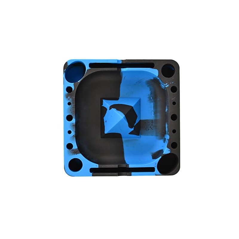 Pulsar Tap Tray Silicone Ashtray - 5.25"x5.25" - Black/Blue