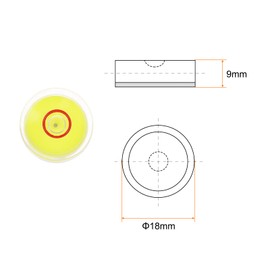 HARFINGTON 6pcs Round Bubble Level 18x9mm Mini Circular Bullseye Spirit Levels for Leveling Camera Tripod Telescope Workshop Turntable Pictures Frame, Yellow