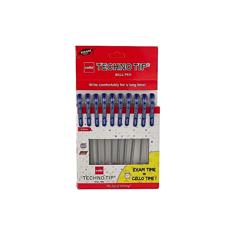 1 X 10 Cello Technotip PEN Top Ball Point 0.6