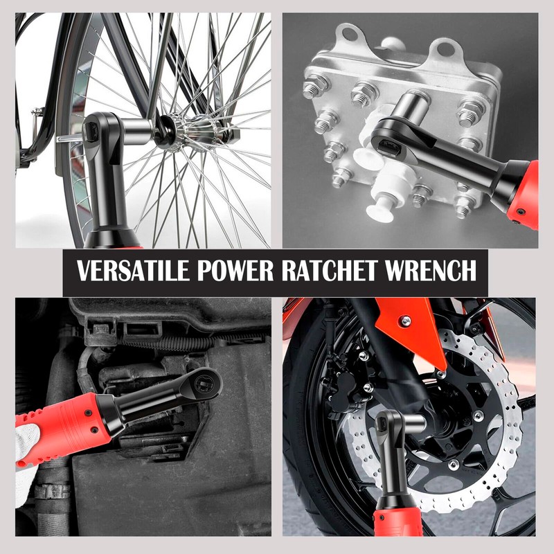 TQUAGGA 3/8" Cordless Electric Ratchet Wrench Set, 12V Power Ratchet