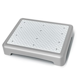 GWNF3.35'' Step Stool – Lightweight, Non-Slip Step Stools for Seniors, Kids & Adults | Wide Mobility Step Stool for Bedside, Car, Kitchen, Bathroom & Daily Use（Grey-White）