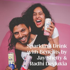 JUNI Adaptogenic Sparkling Tea Variety Pack – Peach, Raspberry, Lemon, Tropical – Nootropic Drink with Reishi and Ashwagandha Beverage Natural