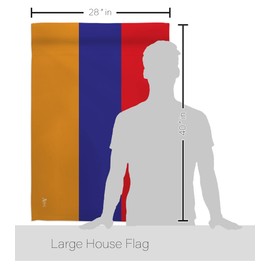 Armenian House Flag - 2 pcs Pack Regional Nationality Nation International World Country Particular Area - Decoration Banner Small Garden Yard Gift Armenia Made in USA 28 X 40