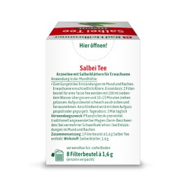 Bad Heilbrunner Sage Tea in Filter Bag, Pack of 12 (12 x 8 Filter Bags)