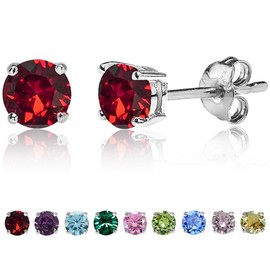 BQFIFE Small Stud Earrings for Women Sterling Silver 4mm Hypoallergenic