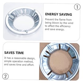 LALAFINA 2Pcs Gas Stove Bracket Energy Saving Windshield Cover for Enhanced Cooking Efficiency Durable Cast Cookware Support Safe and Convenient Kitchen Accessory