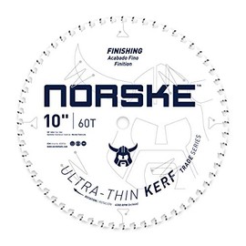 Norske Tools Thin Kerf Ultra Fast Crosscutting Saw Blade NCSBT026 10" x 60T with 5/8" Bore for Hardwood, Softwood, Plywood and MDF