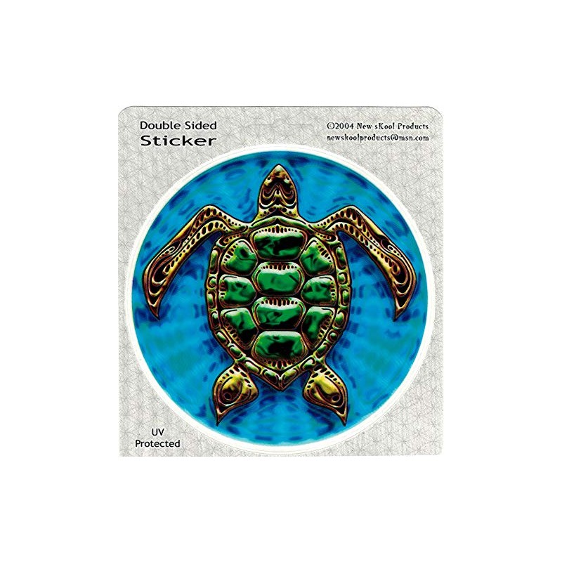Sea Turtle - Bumper Sticker/Decal (4.5" Circular)