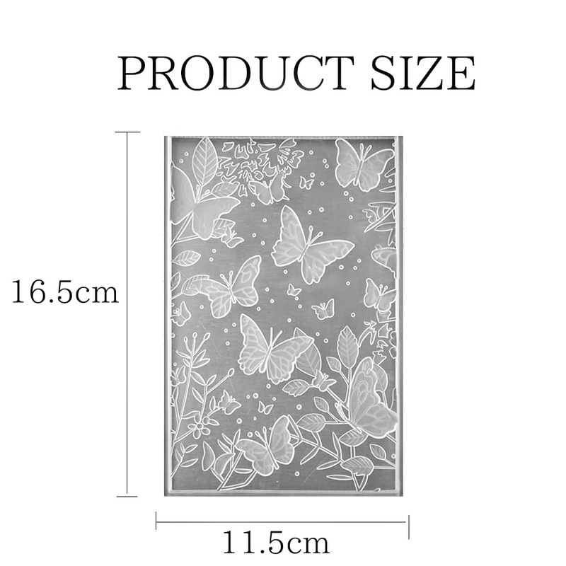 1pcs 3D Embossing Folders,Textured Flowers Leaves Butterflies Background Embossed Template,Embossing