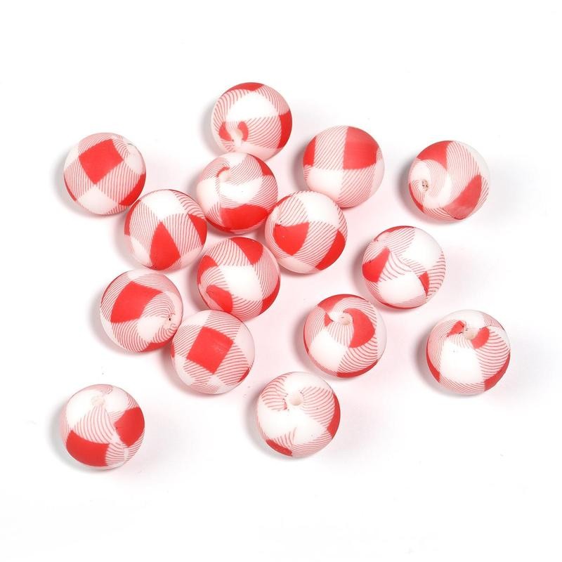 【B170】 Beads for DIY Projects: 15mm Round, Mixed Color, 30Qty