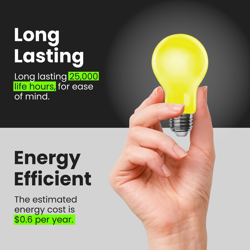 Feit Electric A19 Outdoor LED Bug Light, 60-Watt Equivalent, Non-Dimmable