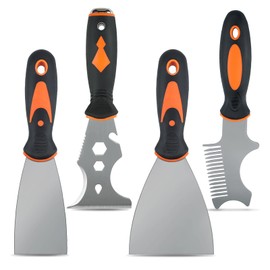 4Pcs Paint Scraper Multi-Use Putty Knife Stainless Steel Taping Knife Drywall Scraper Paint Tools for Removing Wallpaper, Painting and Decorating