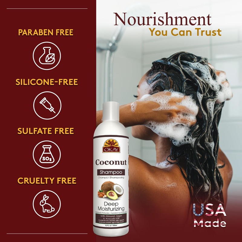 Okay Coconut Deep Moisturizing Shampoo Helps Replenish Moisture And Elasticity